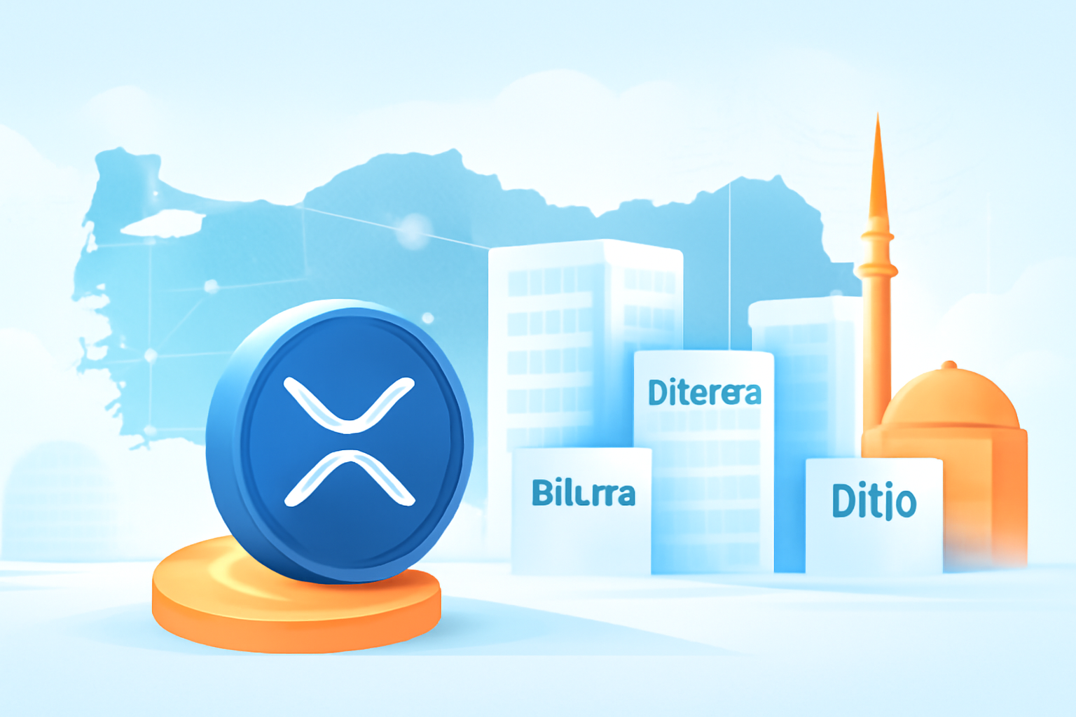 Redactionele AI-illustratie bij nieuws over RLUSD: Ripple brengt RLUSD via drie partners naar Turkije