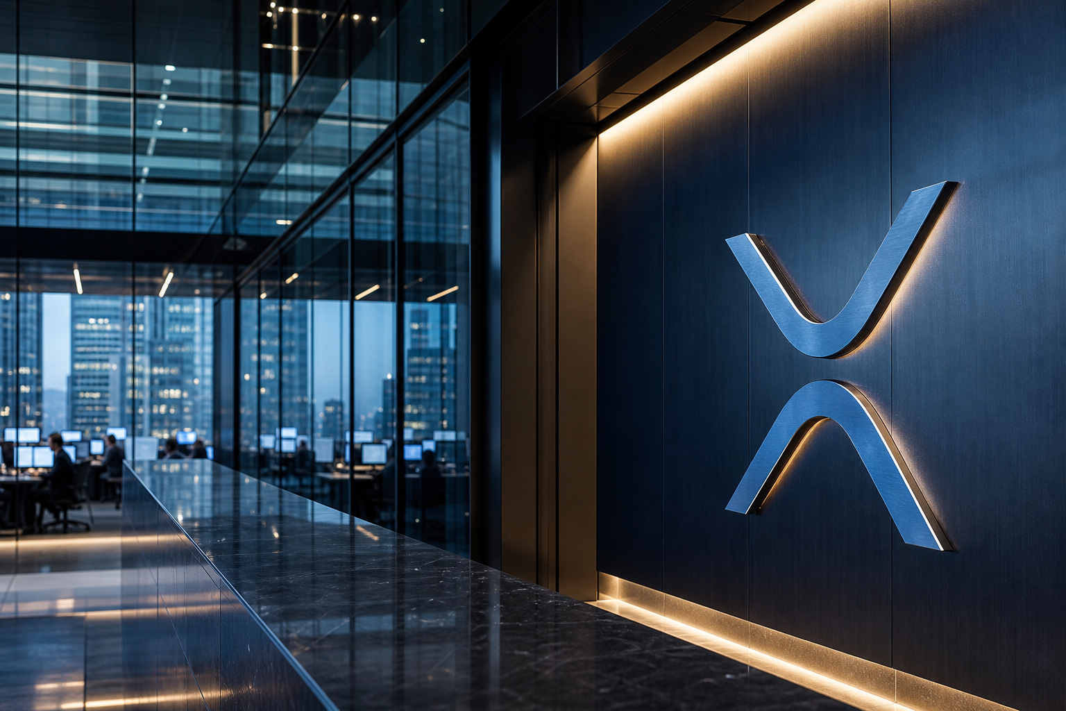 Realistisch redactioneel AI-beeld bij Ripple-nieuws: Ripple wil XRP Ledger voorbereiden op quantumcomputers