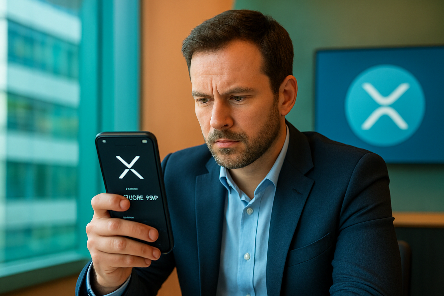 Realistisch redactioneel AI-beeld bij XRP-nieuws: Aanval op D’CENT App Wallet treft ruim 1.500 XRP-wallets