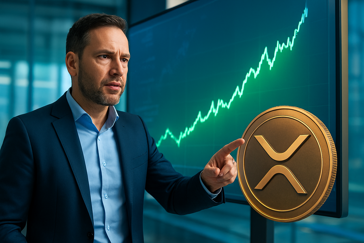 Realistisch redactioneel AI-beeld bij XRP-nieuws: Analist waarschuwt XRP-kopers na herstel boven $1,60