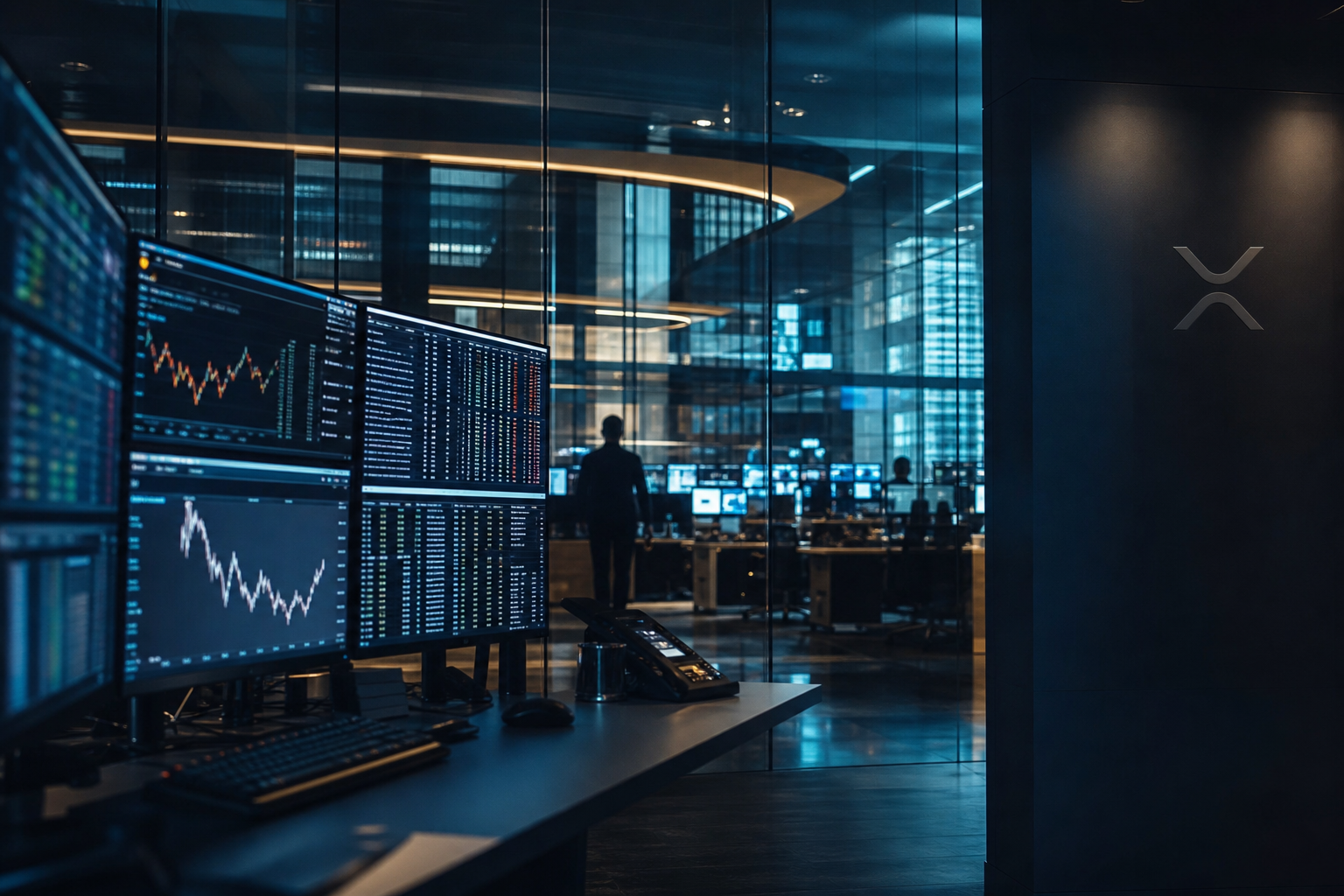 Realistisch redactioneel AI-beeld bij XRP-nieuws: Binance XRP perpetual CVD daalde eerder in augustus naar -$463,2 miljoen