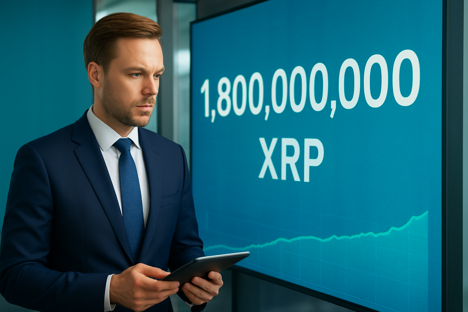 Realistisch redactioneel AI-beeld bij XRP-nieuws: Bithomp toont ongemarkeerde XRP-wallet met 1,8 miljard XRP op rich list