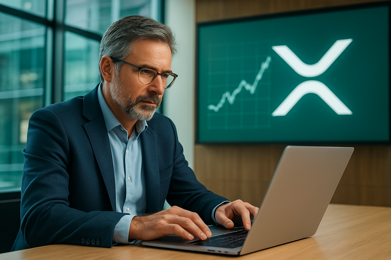 Realistisch redactioneel AI-beeld bij XRP Ledger-nieuws: Bitquery: veel XRPL-activiteit kwam van bots en spam