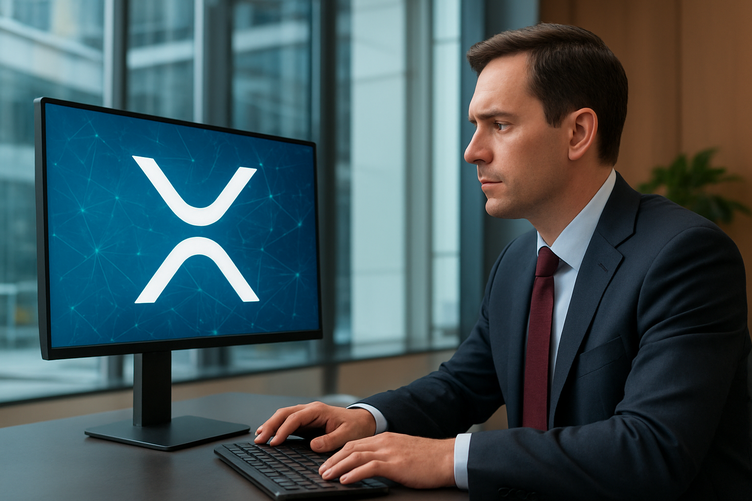 Realistisch redactioneel AI-beeld bij XRP Ledger-nieuws: CSD BR gebruikt XRP Ledger voor Braziliaanse fondsregistratie