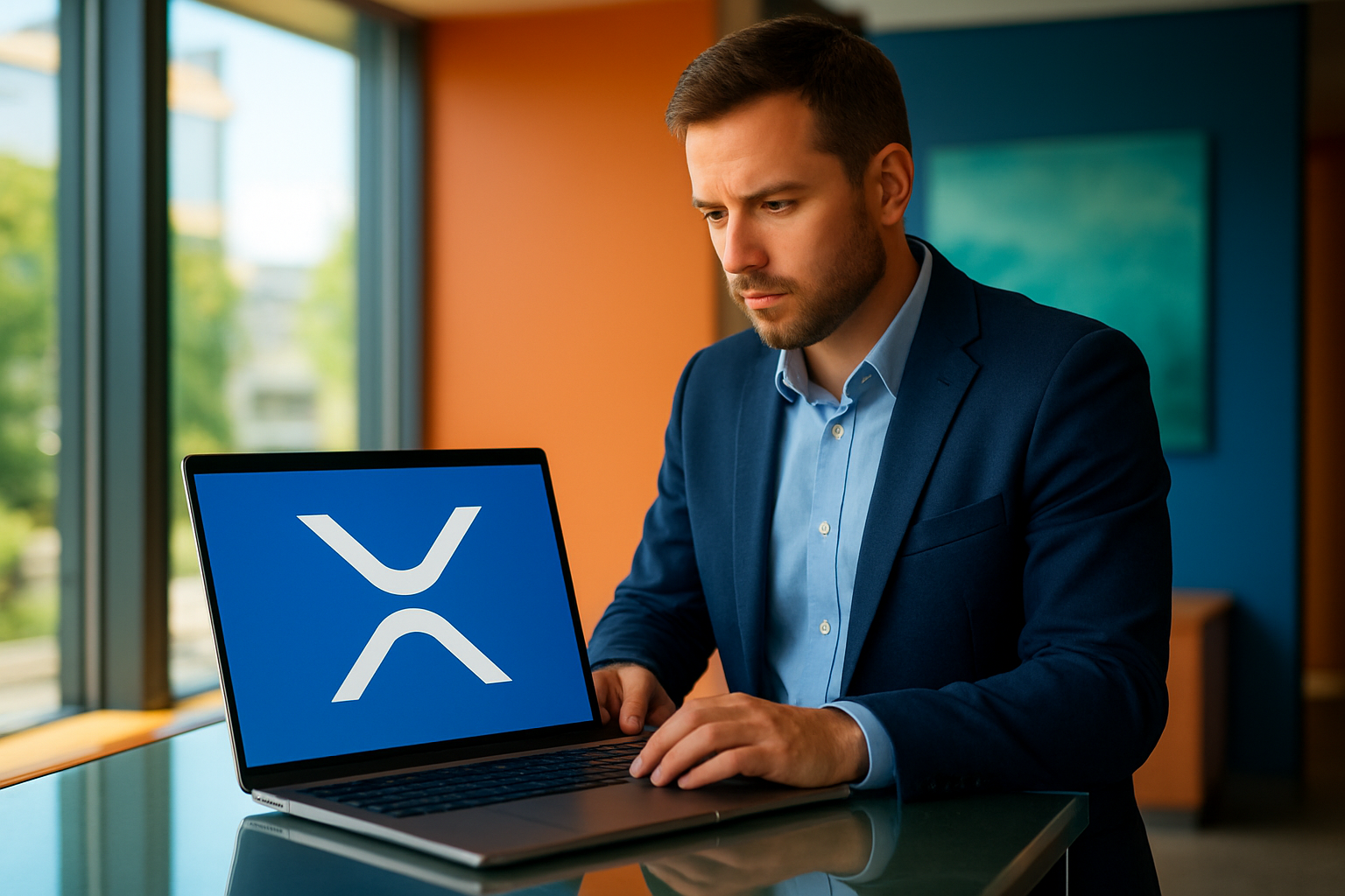 Realistisch redactioneel AI-beeld bij XRP-nieuws: Gestolen XRP uit Bitget-hack verplaatst; Ripple kan niet bevriezen