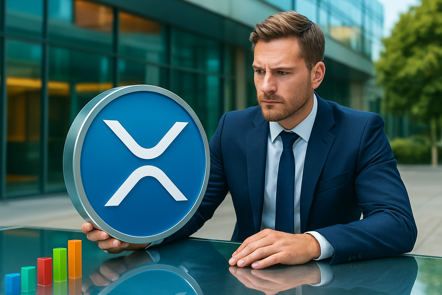 Realistisch redactioneel AI-beeld bij XRP-nieuws: Glassnode: grootste XRP-cohort houdt ruim 2,2 miljard tokens vast