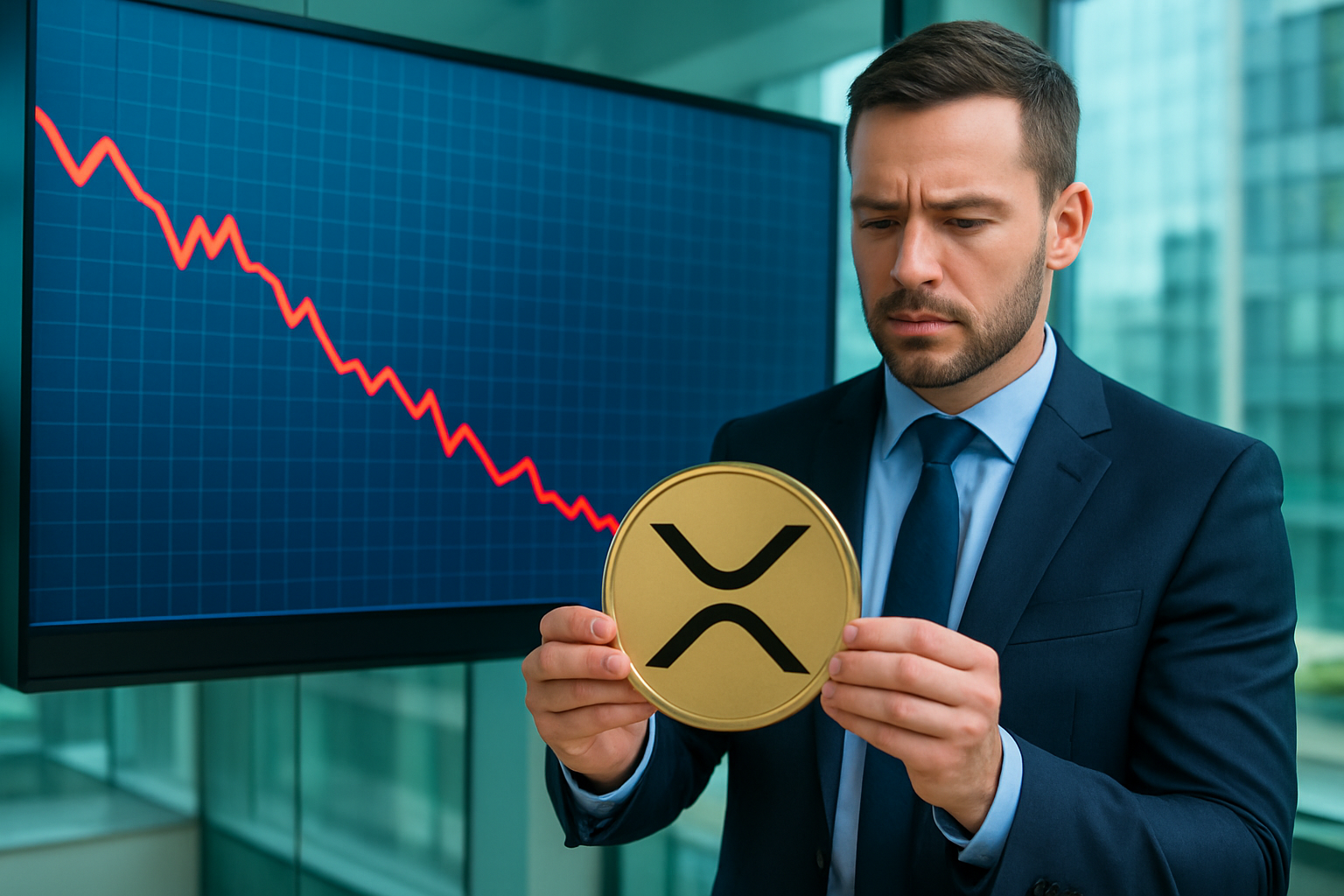 Realistisch redactioneel AI-beeld bij XRP-nieuws: XRP grootste post bij gemelde Bitget-hack van $351,6 miljoen