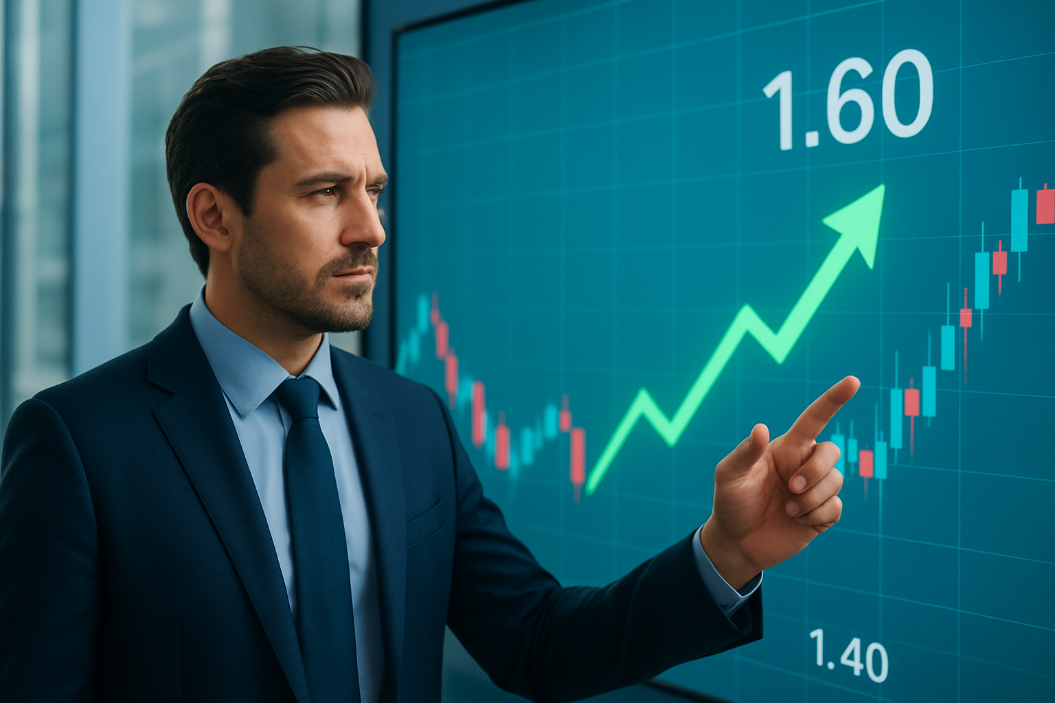 Realistisch redactioneel AI-beeld bij XRP-nieuws: XRP herstelt richting $1,60 en wint marktaandeel