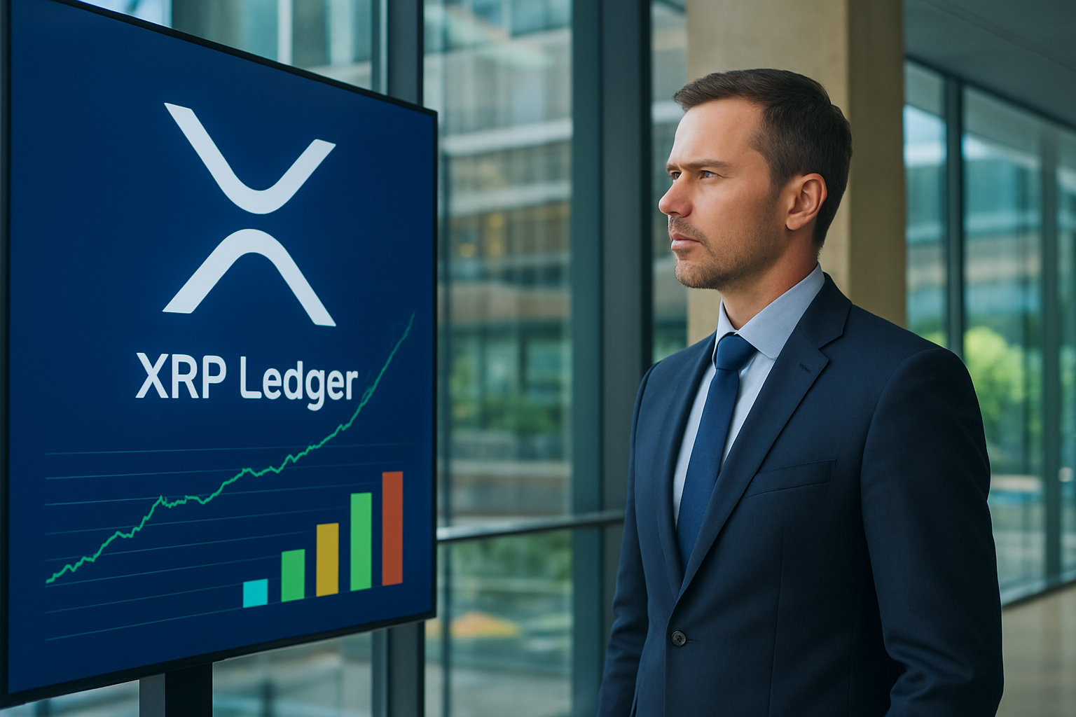 Realistisch redactioneel AI-beeld bij XRP Ledger-nieuws: XRP Ledger krijgt rol in Braziliaanse marktinfrastructuur