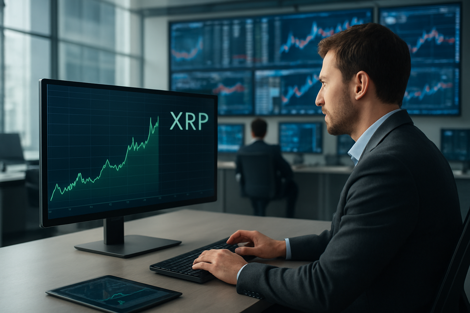 Realistisch redactioneel AI-beeld bij XRP-nieuws: XRP stijgt vrijdag bijna 3% in 24 uur, rond $1,15 volgens Investing.com Canada