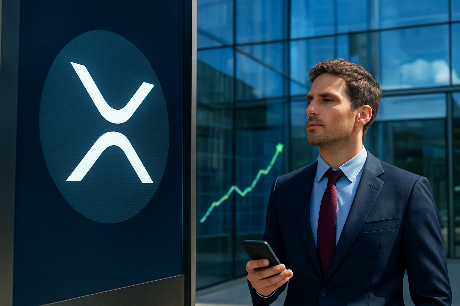 Realistisch redactioneel AI-beeld bij XRP-nieuws: XRP test volgens meerdere bronnen de zone rond $1,50