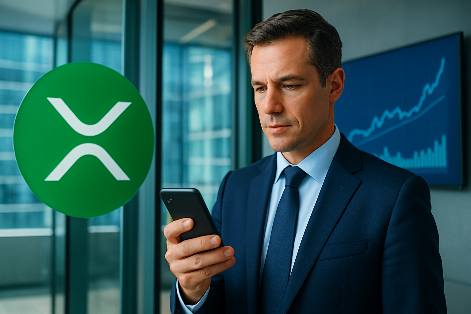 Realistisch redactioneel AI-beeld bij Ripple-nieuws: XRPL-upgrade moet gekoppelde betalingen samen laten slagen