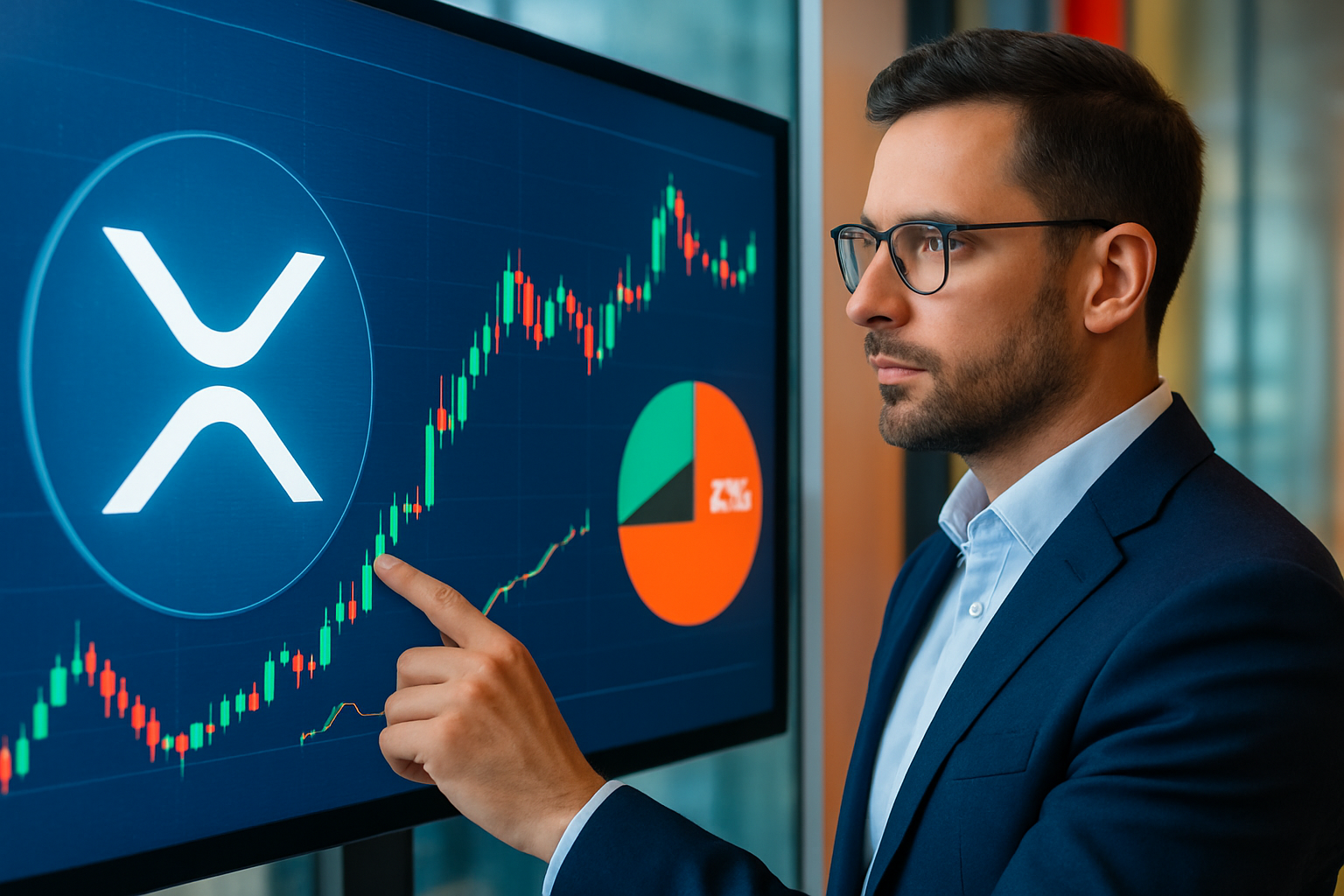 Realistisch redactioneel AI-beeld bij XRP-nieuws: CryptoQuant ziet op 29 september 2026 sterke XRP-whaledominantie op alle centrale exchanges