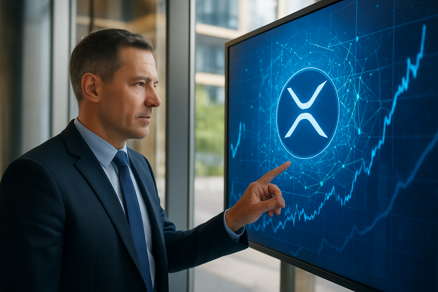 Realistisch redactioneel AI-beeld bij XRP Ledger-nieuws: Drukke XRP-week met Seoul-event, Nasdaq-plan en XRPL-update