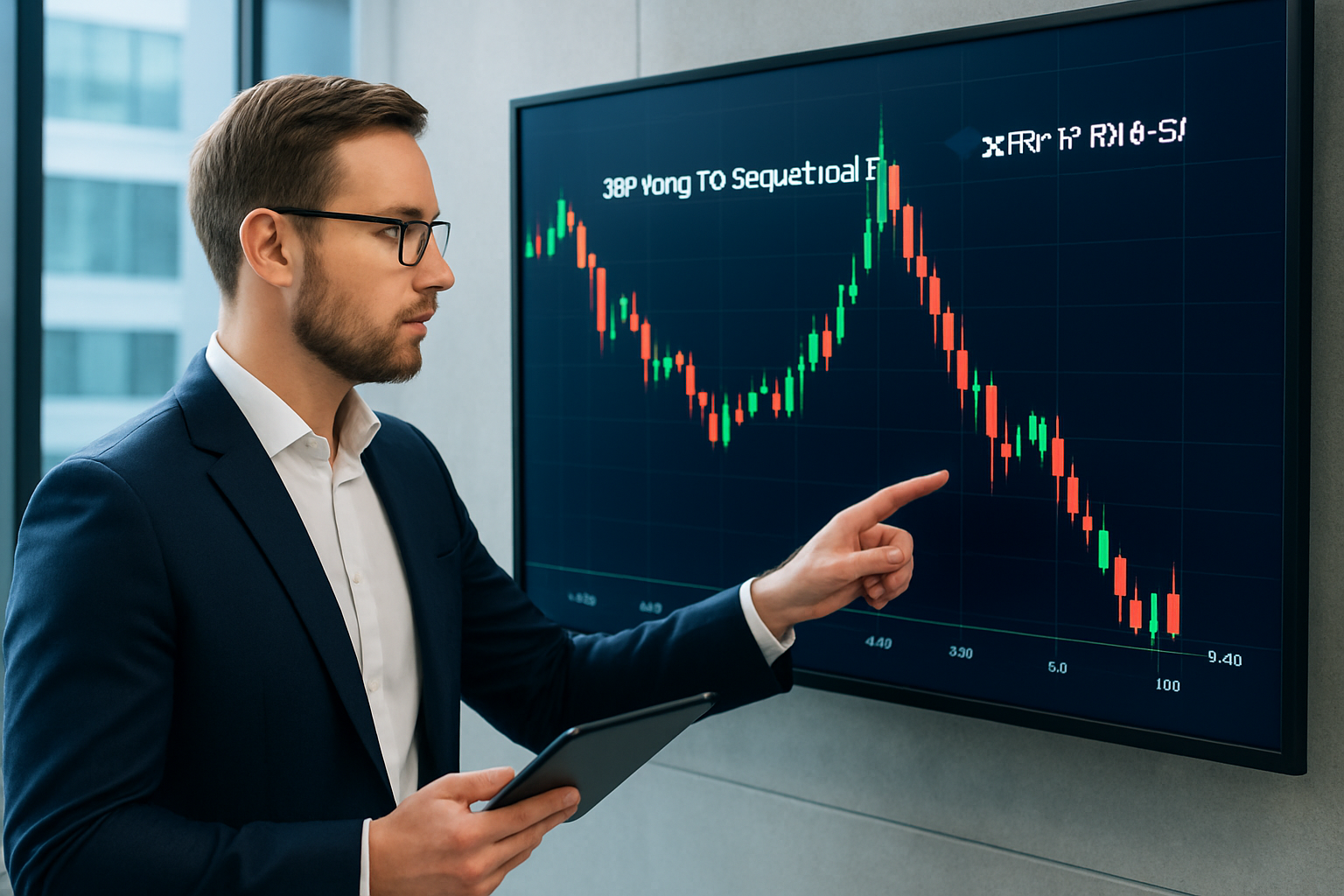 Realistisch redactioneel AI-beeld bij XRP-nieuws: XRP krijgt vieruurs TD Sequential buy signal na daling van $1,53 naar $1,39