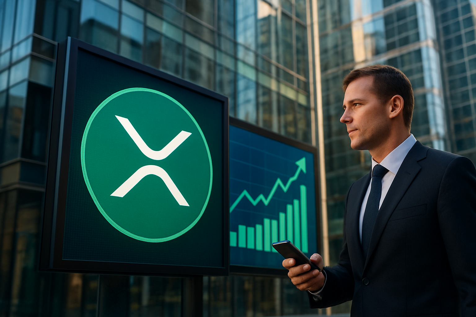 Realistisch redactioneel AI-beeld bij XRP-nieuws: XRP Ledger verwerkte meer dan 13 miljoen agent payments