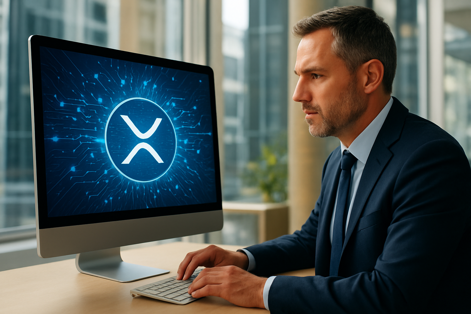 Realistisch redactioneel AI-beeld bij XRP Ledger-nieuws: XRPL bevestigt manifest flood die validated-ledger lag en peer disconnects veroorzaakte